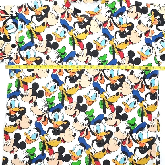 Vintage Walt Disney T-Shirt Tee All Over Print (Large) Mickey Donald Duck Goofy - Picture 2 of 4